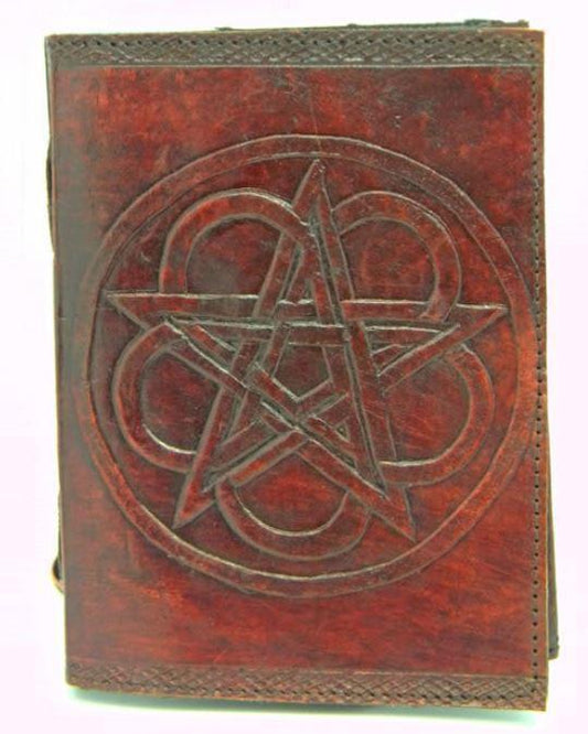 Journal, Celtic Pentagram Embosssed  Brown Leather