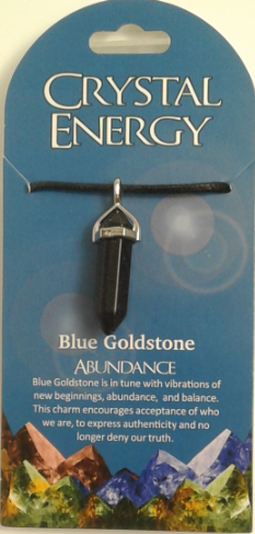Crystal Energy Pendant Point - Abundance / Blue Goldstone