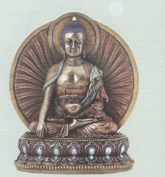 Shakayamuni Buddha, 6" resin bronze finish