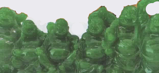 Happy Buddha Set of 6 - Green