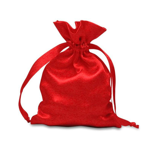Satin 4 x 6 Drawstring Bag - Red