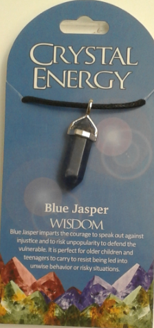 Crystal Energy Pendant Point - Wisdom  Blue Jasper