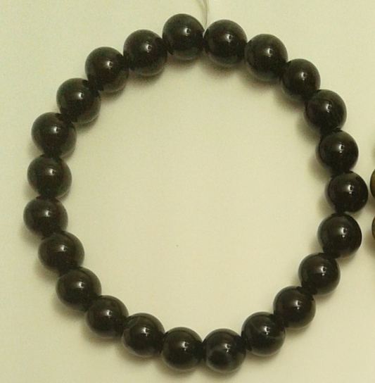 Black Agate 8mm Bead Stretch Bracelet,