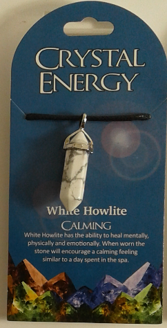 Crystal Energy Pendant Point - Calming White Howlite