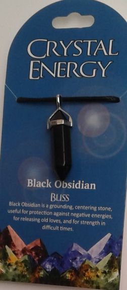 Crystal Energy Pendant Point - Black Obsidian
