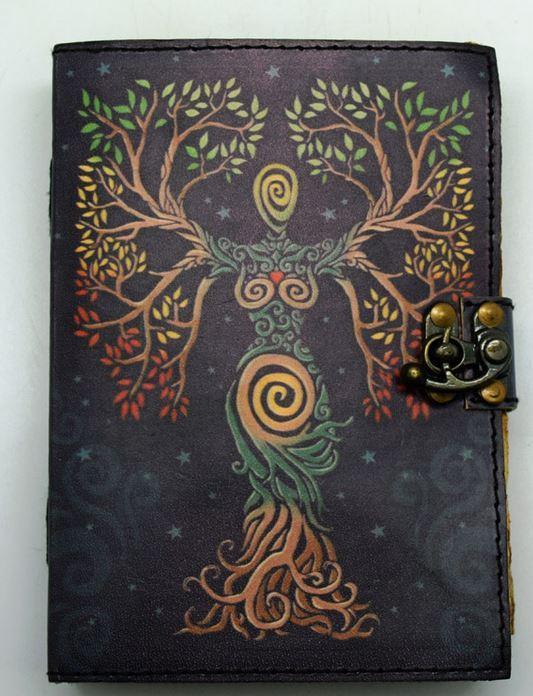 Journal, Goddess Soft leather 5 x 7 Colored Black Leather