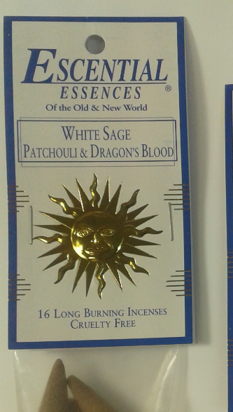 Escential Essences Cone Incense - White Sage Patchouli Dragons Blood