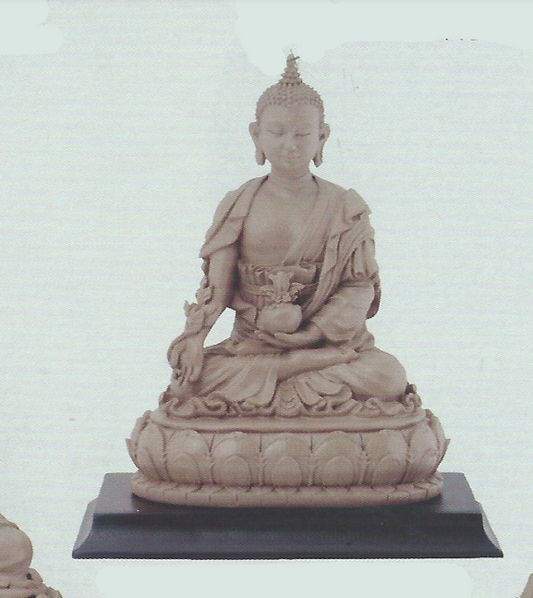 Medicine Buddha, clay colored statue