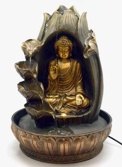 Fountain, Gold Buddha   in Lotus  13 x 8