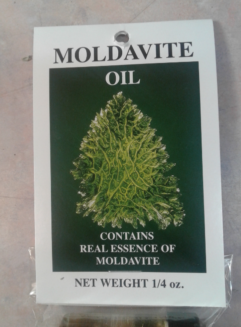 Moldavite Oil (1/2 oz.) w/Moldavite in bottle