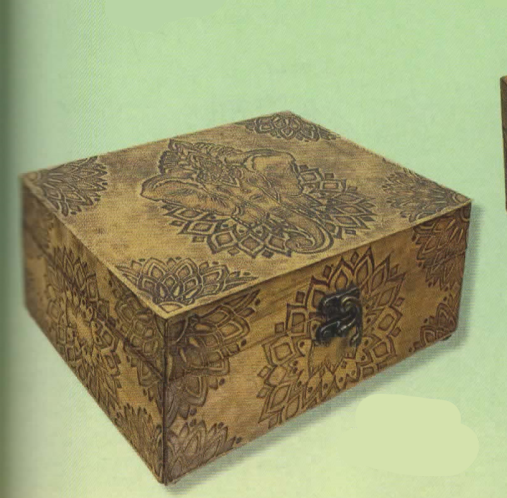 Leather Wooden box