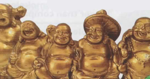 Happy Buddha Set of 6 -Gold
