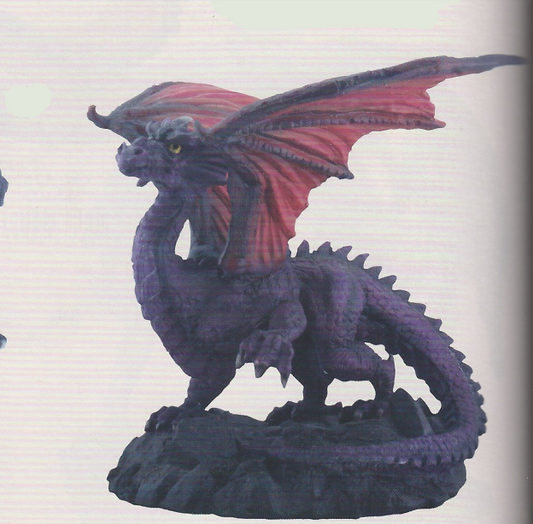 Purple Guardian Dragon  8 x 5-3/4" resin