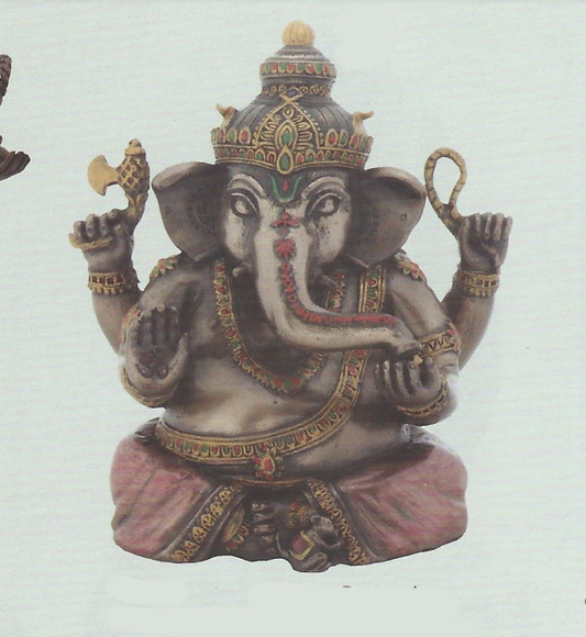 Ganesh, Sitting 4-1/2" resin